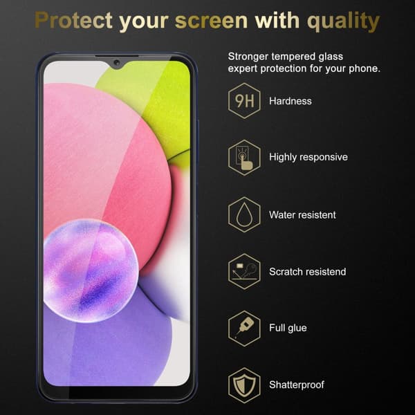 3x Skjermbeskytter Skärmskyddtil til Samsung Galaxy A03s Herdet Skjermglass