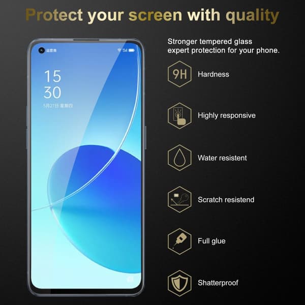 Oppo Reno6 5G 3x Skærmbeskytter Beskyttelsesglas