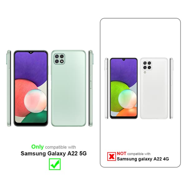 Samsung Galaxy A22 5G 3x Skyddsglas Skärmskydd Skyddsfilm Härdat (Tempered)-glas för skydd Full Cover