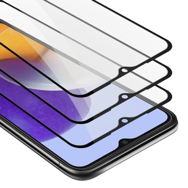 Samsung Galaxy A22 5G 3x Skyddsglas Skärmskydd Skyddsfilm Härdat (Tempered)-glas för skydd Full Cover