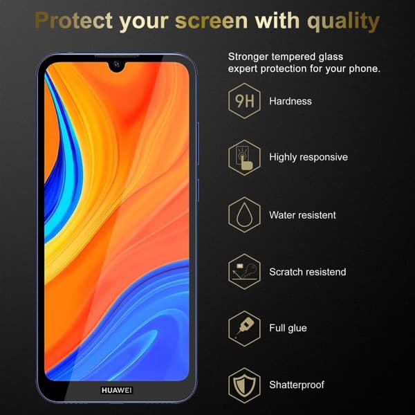 Skjermbeskytter Skärmskyddtil til Huawei Y6S Herdet Skjermglass Full Skjerm