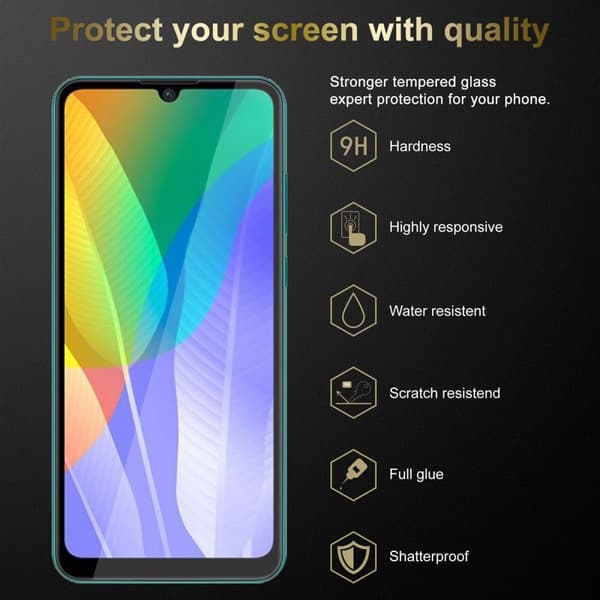 3x Huawei Y6P Karkaistu lasi / Suojalasi näytönsuoja Suojakalvo 9H kovuudella ja 3D Touch -yhteensopivuudella