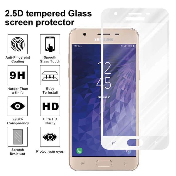 Skjermbeskytter Skärmskyddtil til Samsung Galaxy J3 2018 Herdet Skjermglass Full Skjerm