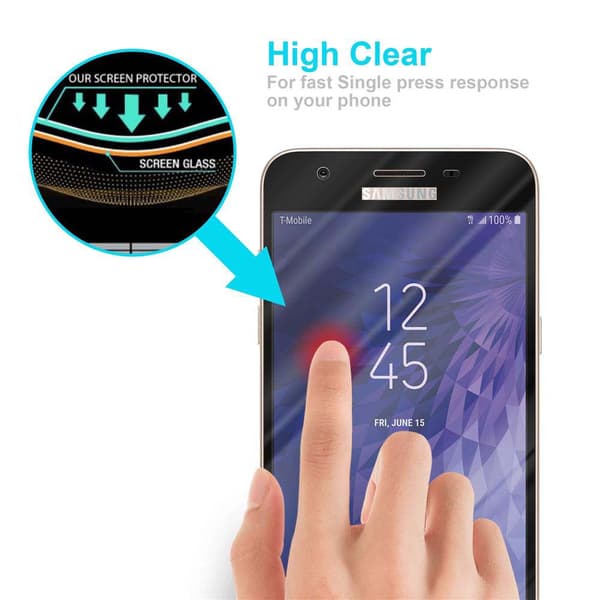 Skjermbeskytter Skärmskyddtil til Samsung Galaxy J3 2018 Herdet Skjermglass Full Skjerm