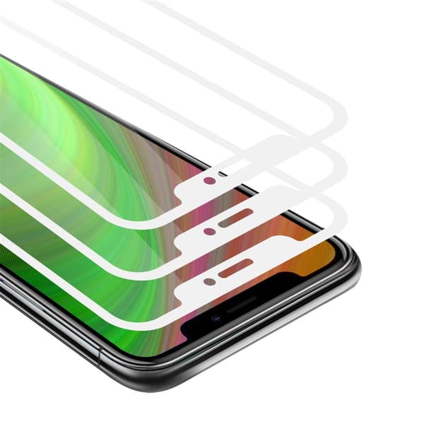 iPhone XS MAX 3x Skærmbeskytter Beskyttelsesglas TRANSPARENT med HVID