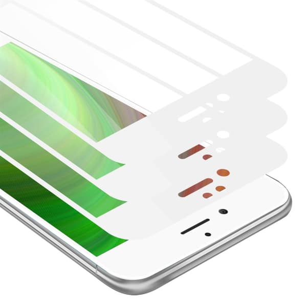 iPhone 7 PLUS / 7S PLUS / 8 PLUS 3x Skyddsglas Skärmskydd Skyddsfilm Härdat (Tempered)-glas för skydd Full Cover TRANSPARENT med VIT