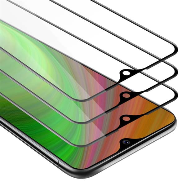 Vivo Y91C 3x Skyddsglas Skärmskydd Skyddsfilm Härdat (Tempered)-glas för skydd Full Cover TRANSPARENT med SVART