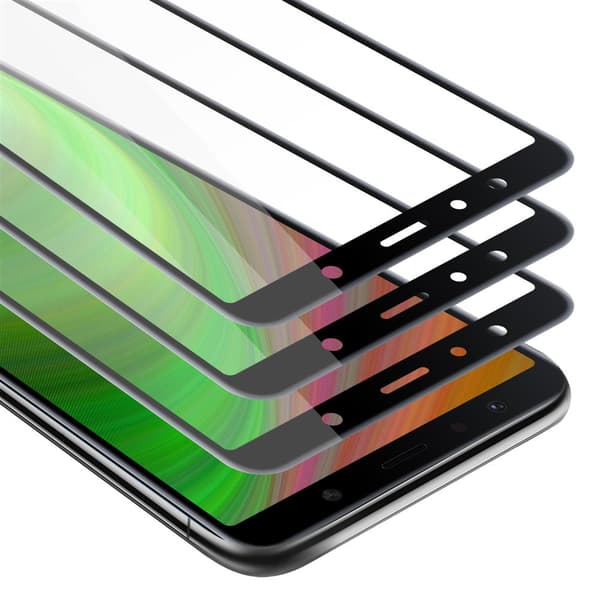 3x Skjermbeskytter Skärmskyddtil til Samsung Galaxy A7 2018 Herdet Skjermglass Full Skjerm TRANSPARENT med SVART