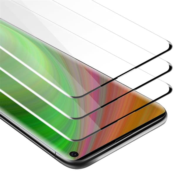 Samsung Galaxy S10 4G 3x Skyddsglas Skärmskydd Skyddsfilm Härdat (Tempered)-glas för skydd Full Cover TRANSPARENT med SVART