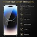 Miniatyrbilde 3 av 8: Skjermbeskytter Skärmskyddtil til iPhone 14 PRO MAX Herdet Skjermglass Full Skjerm