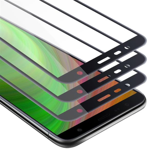 3x Samsung Galaxy J4 PLUS Suojakalvo Karkaistu lasi / Suojalasi näytönsuoja 3-pack näyttölasia 9H kovuudella ja 3D Touchin kanssa fullscreen LÄPINÄVÄ, MUSTA