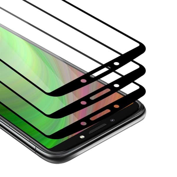 Motorola MOTO E5 PLUS 3x Skyddsglas Skärmskydd Skyddsfilm Härdat (Tempered)-glas för skydd Full Cover