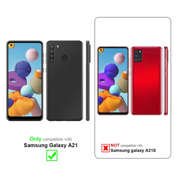 Skjermbeskytter Skärmskyddtil til Samsung Galaxy A21 Herdet Skjermglass Full Skjerm