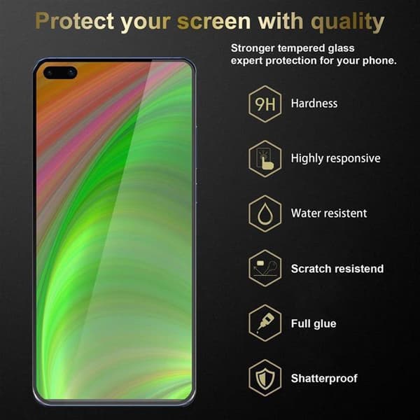 Skjermbeskytter Skärmskyddtil til Huawei P40 Herdet Skjermglass Full Skjerm