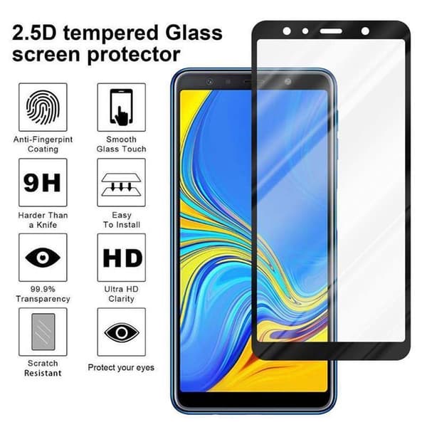 Skyddsglas för Samsung Galaxy A7 2018 Skyddsfilm Skärmskydd Full Screen Härdat (Tempered)-glas för skydd
