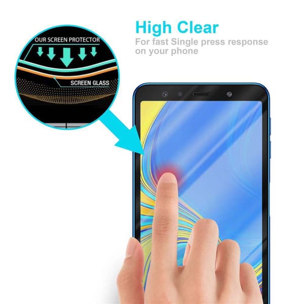 Skyddsglas för Samsung Galaxy A7 2018 Skyddsfilm Skärmskydd Full Screen Härdat (Tempered)-glas för skydd