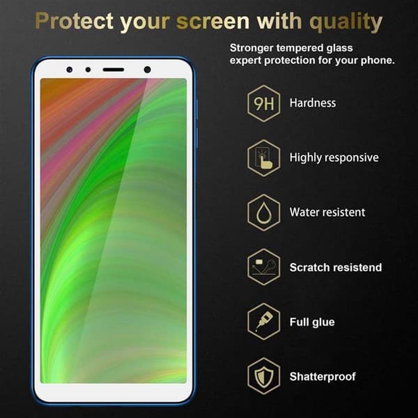 Skyddsglas för Samsung Galaxy A7 2018 Skyddsfilm Skärmskydd Full Screen Härdat (Tempered)-glas för skydd