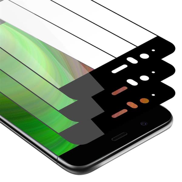 3x Skjermbeskytter Skärmskyddtil til Huawei P10 PLUS Herdet Skjermglass Full Skjerm TRANSPARENT med SVART