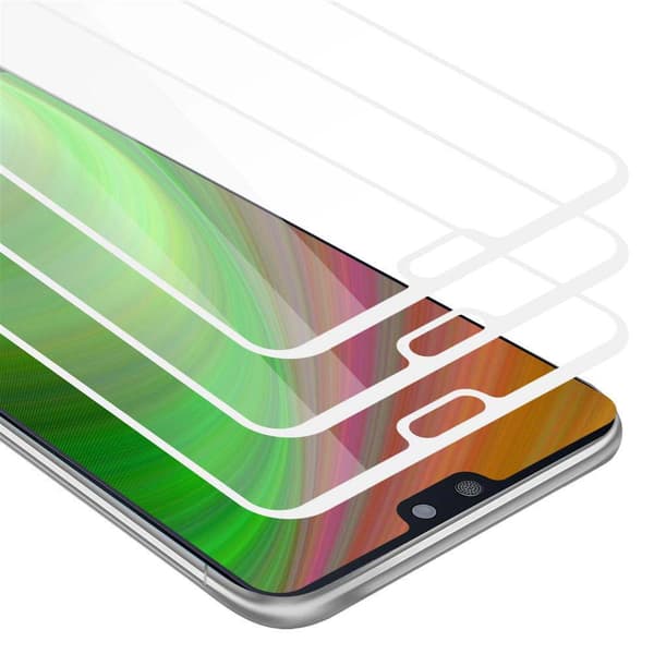 3x Huawei P20 Suojakalvo Karkaistu lasi / Suojalasi näytönsuoja 3-pack näyttölasia 9H kovuudella ja 3D Touchin kanssa fullscreen LÄPINÄVÄ, VALKOINEN