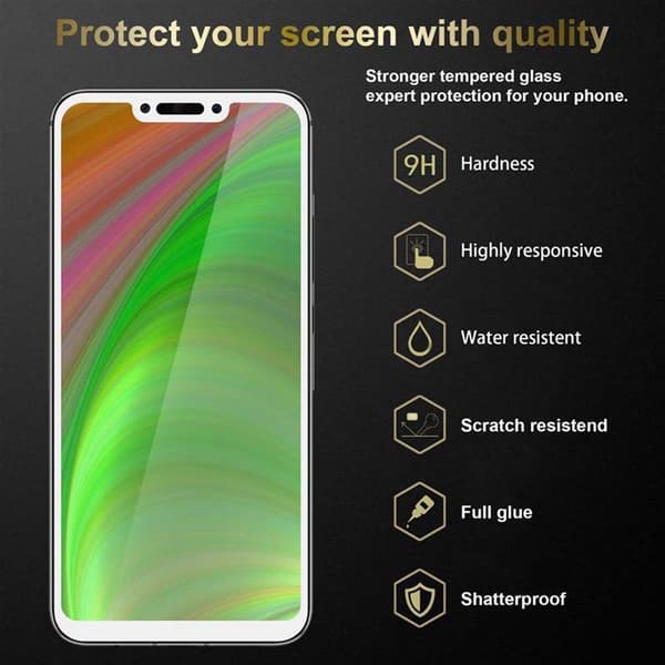 3x Skjermbeskytter Skärmskyddtil til Huawei MATE 20 LITE Herdet Skjermglass Full Skjerm