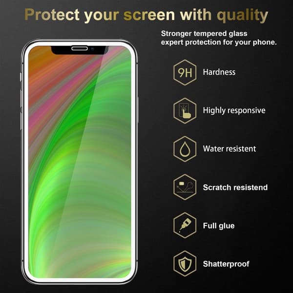 3x Skjermbeskytter Skärmskyddtil til iPhone X / XS Herdet Skjermglass Full Skjerm