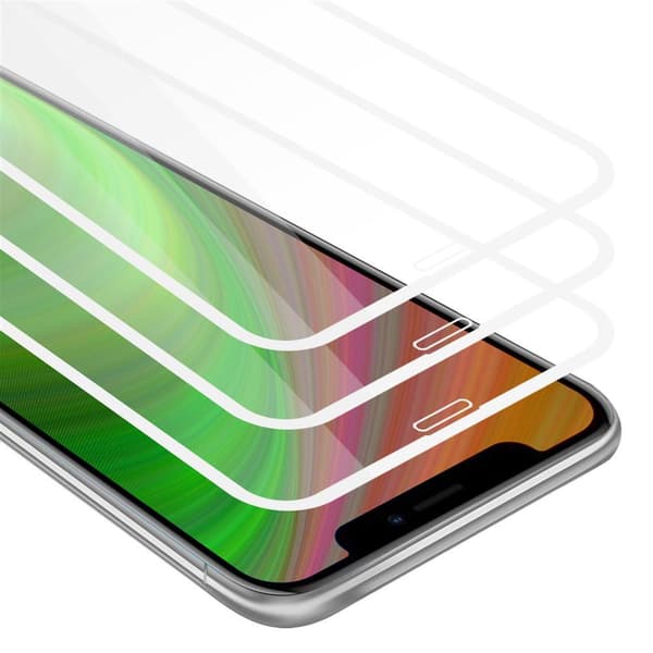 3x Skjermbeskytter Skärmskyddtil til iPhone X / XS Herdet Skjermglass Full Skjerm TRANSPARENT med HVIT