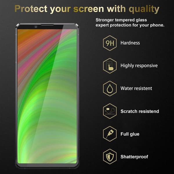 Sony Xperia 1 II Suojakalvo Karkaistu lasi / Suojalasi näytönsuoja 9H kovuudella ja 3D-kosketusyhteensopivuudella
