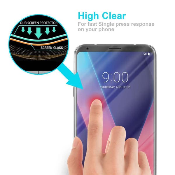 Skjermbeskytter Skärmskyddtil til LG V30 / V30+ / V30S / V30S+ Herdet Skjermglass