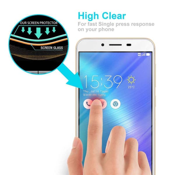 Skjermbeskytter Skärmskyddtil til Asus ZenFone 3 MAX (5.5 Toll) Herdet Skjermglass