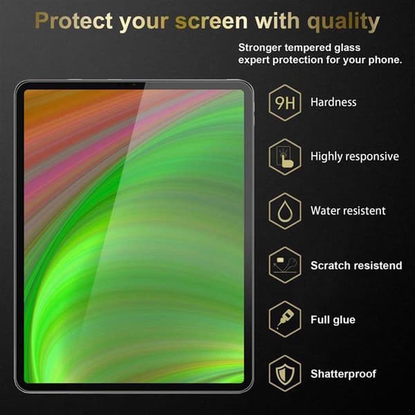 iPad PRO 2018 (12.9 Tull) 3x Skärmskydd Skyddsfilm Härdat (Tempered)-glas för skydd