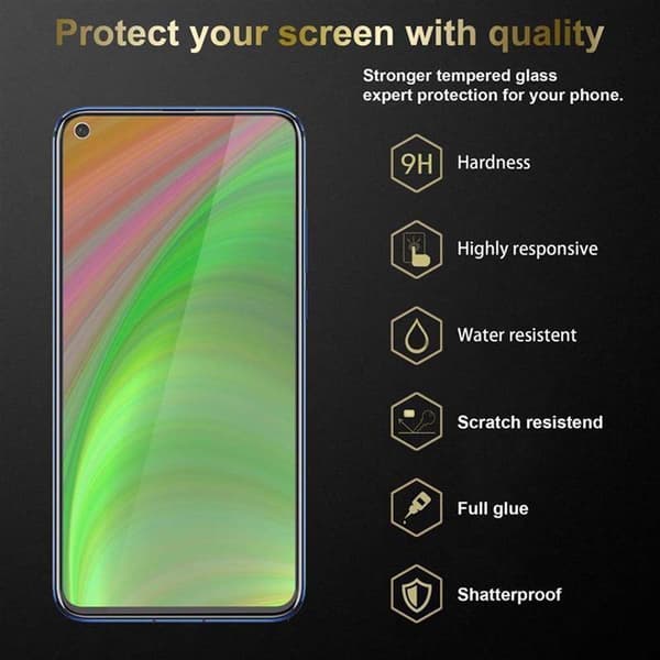 Honor View 20 PREMIUM Suojakalvo Karkaistu lasi / Suojalasi näytönsuoja 9H kovuudella ja 3D-kosketusyhteensopivuudella