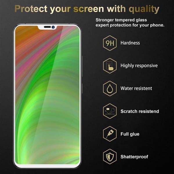Vivo X21 Karkaistu lasi / Suojalasi näytönsuoja Fullscreen Armour Film näytön suojakalvo 9H kovuudella ja 3D Touch