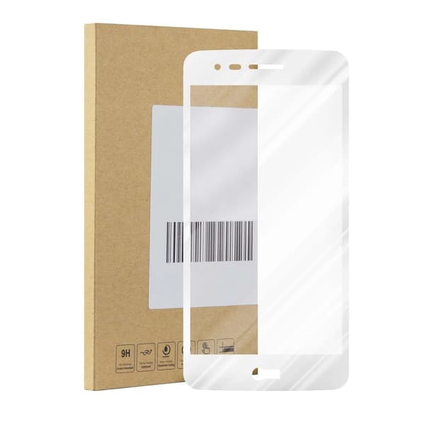 Skyddsglas för LG K8 2017 Skyddsfilm Skärmskydd Full Screen Härdat (Tempered)-glas för skydd TRANSPARENT med VIT