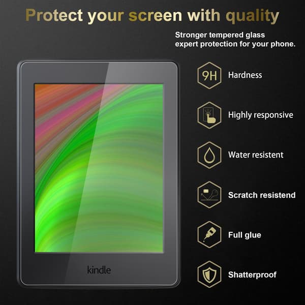 Skyddsfilm för Kindle Paperwhite 2015 (7. Gen.) Skärmskydd Härdat (Tempered)-glas för skydd