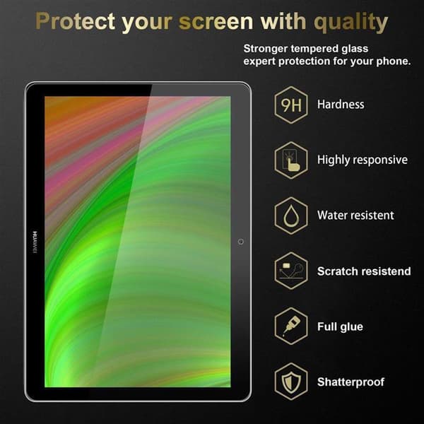 Skjermbeskytter Skärmskyddtil til Huawei MediaPad T3 10 (9.6 Toll) Herdet Skjermglass Nettbrett