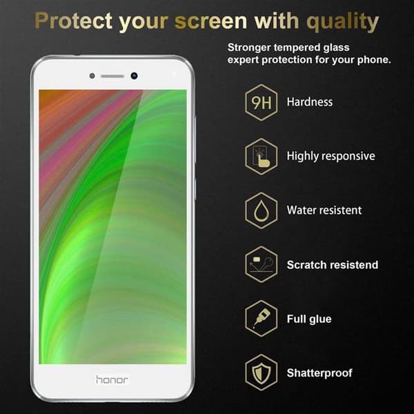 Skyddsglas för Honor 8 LITE Skyddsfilm Skärmskydd Full Screen Härdat (Tempered)-glas för skydd