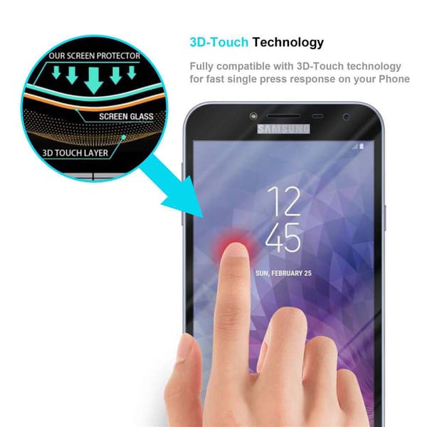 Skjermbeskytter Skärmskyddtil til Samsung Galaxy J4 2018 Herdet Skjermglass Full Skjerm