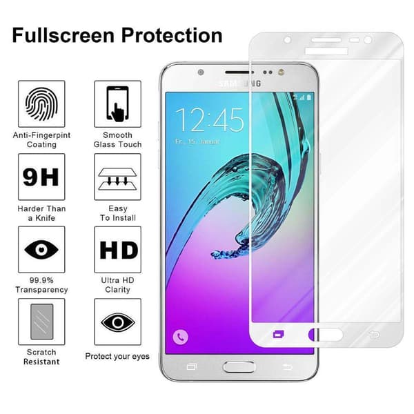 Skjermbeskytter Skärmskyddtil til Samsung Galaxy J7 2016 Herdet Skjermglass Full Skjerm