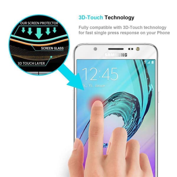 Skjermbeskytter Skärmskyddtil til Samsung Galaxy J7 2016 Herdet Skjermglass Full Skjerm