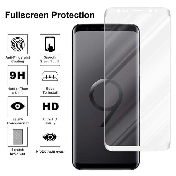 Skjermbeskytter Skärmskyddtil til Samsung Galaxy S9 Herdet Skjermglass Full Skjerm