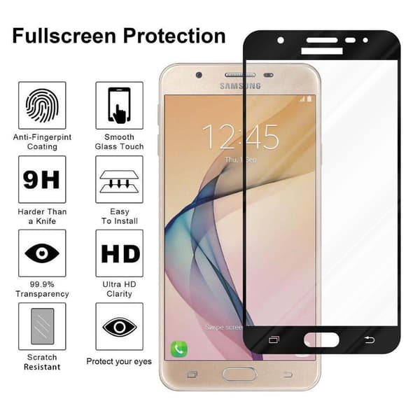 Skjermbeskytter Skärmskyddtil til Samsung Galaxy J5 PRIME / ON5 Herdet Skjermglass Full Skjerm