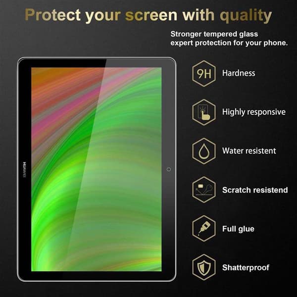 Huawei MediaPad T3 10 (9.6 Tull) 3x Skärmskydd Skyddsfilm Härdat (Tempered)-glas för skydd