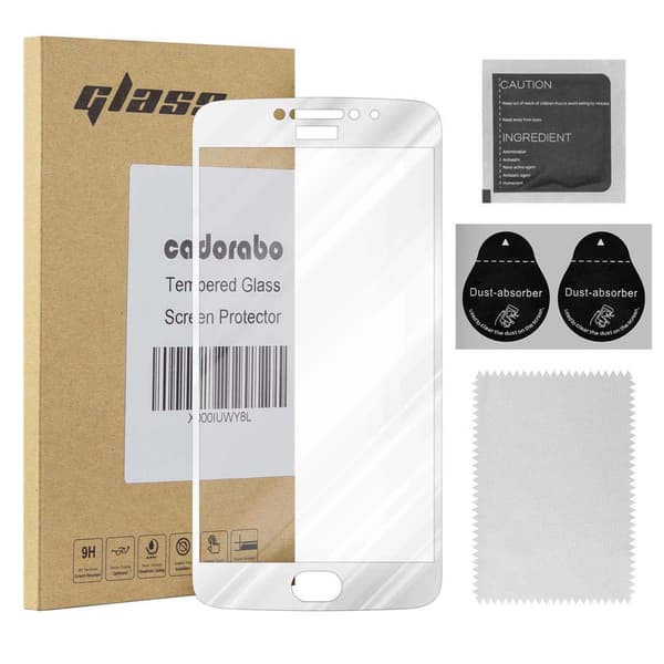 Skærmbeskytter Motorola MOTO E4 Beskyttelsesglas TRANSPARENT med HVID