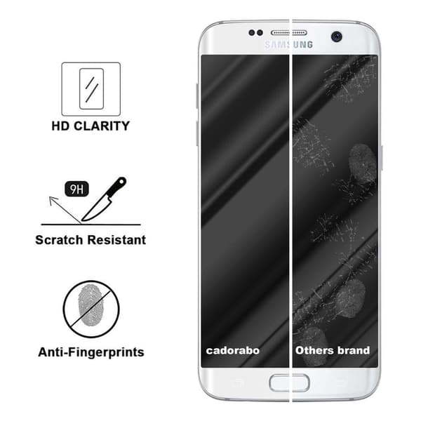 Skjermbeskytter Skärmskyddtil til Samsung Galaxy S7 EDGE Herdet Skjermglass Full Skjerm