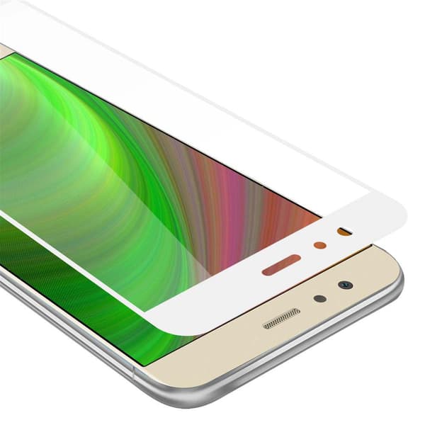 Skjermbeskytter Skärmskyddtil til Huawei P10 LITE Herdet Skjermglass Full Skjerm TRANSPARENT med HVIT