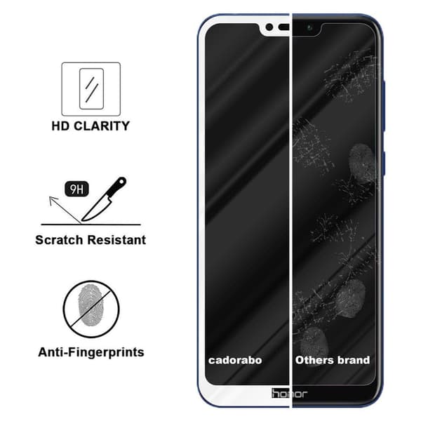 Skjermbeskytter Skärmskyddtil til Honor 8C Herdet Skjermglass Full Skjerm