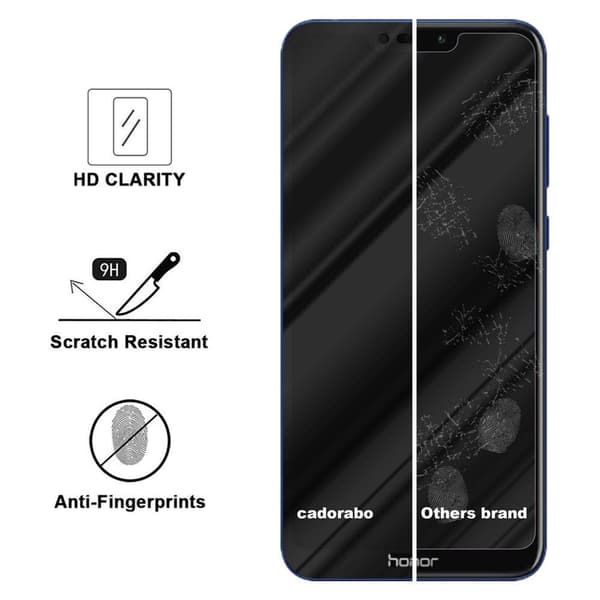 Skjermbeskytter Skärmskyddtil til Honor 8C Herdet Skjermglass Full Skjerm