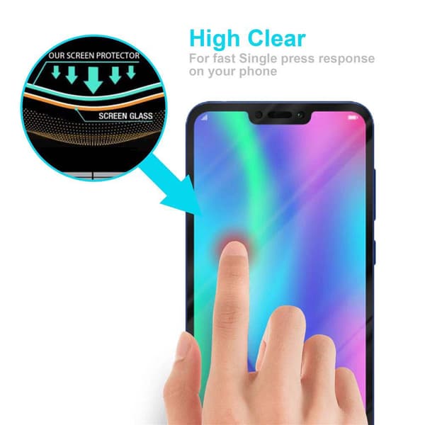 Skjermbeskytter Skärmskyddtil til Honor 8C Herdet Skjermglass Full Skjerm