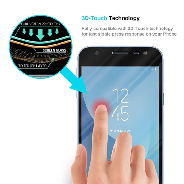Skjermbeskytter Skärmskyddtil til Samsung Galaxy J3 PRO Herdet Skjermglass Full Skjerm
