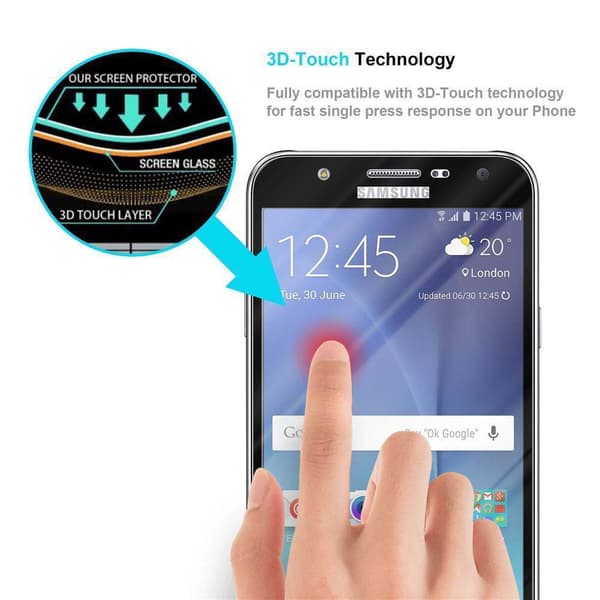 Samsung Galaxy J7 2015 Karkaistu lasi / Suojalasi näytönsuoja Fullscreen Armour Film näytön suojakalvo 9H kovuudella ja 3D Touch